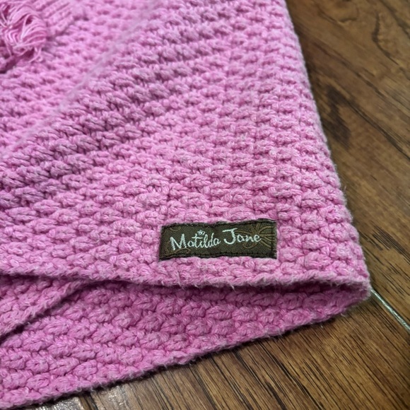 Matilda Jane Pink Knit Hooded Sweater Coat - Size 8 - Picture 8 of 9